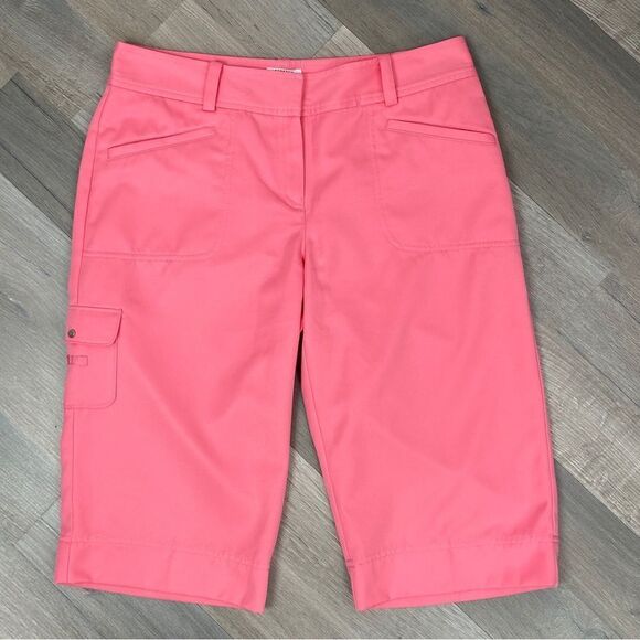 Izod Golf Nylon Bermuda Shorts Coral Pink 6 - Picture 1 of 10